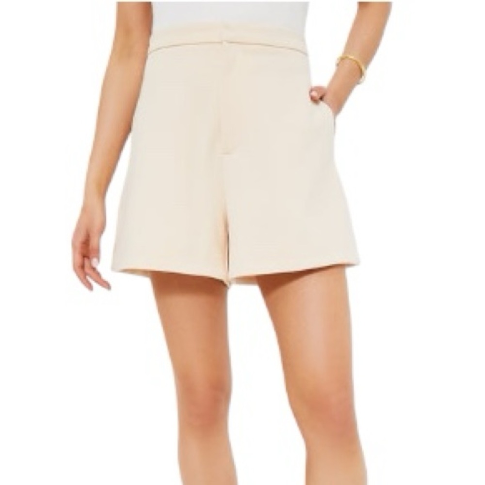 NWT Tuckernuck Milana Cream Beige Basketweave High Waist Shorts - M